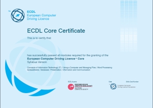 Bild eines ECDL Core Zertifikats